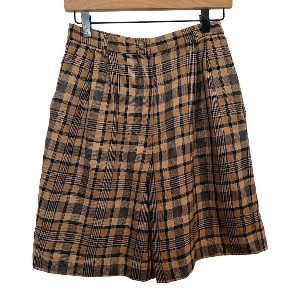 Pendleton Plaid Virgin Wool Shorts Size 8P